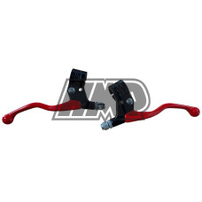 Manete M84 completa / vermelho / embraiagem e travão / PAR ( SACHS TC / MACAL JUNIOR ) - LUSITO